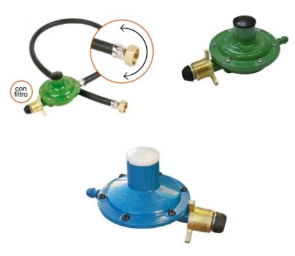 REGULADOR DE GAS X 2 mt CABEZA GRANDE 10 KG COMPLETO MANG