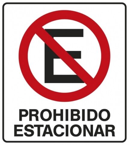 CARTEL 40x45cm PROHIBIDO ESTACIONAR