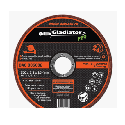 DISCO DE CORTE 350x3.0x25.4mmGLADIATOR