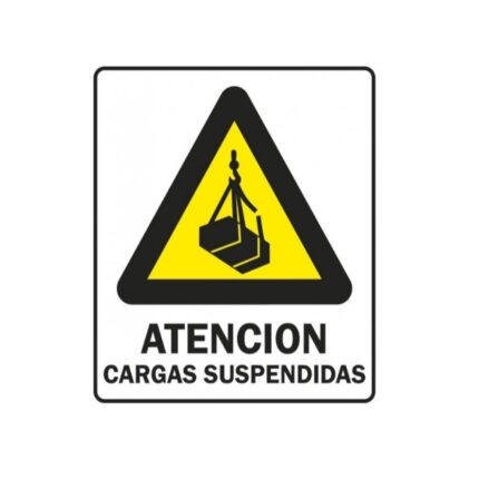 CARTEL ATENCION CARGAS SUSPENDIDAS - 40X45cm