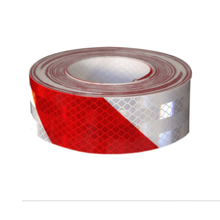 CINTA ROLLO 15M DE BANDA REFLECT VEHIC 7.5CM BLANCO Y ROJO