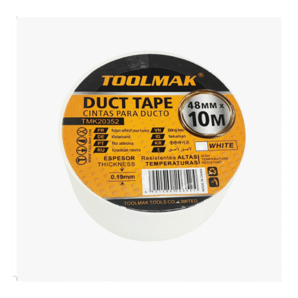 CINTA DUCT TAPE 48mm x 9 mt COLOR BLANCA