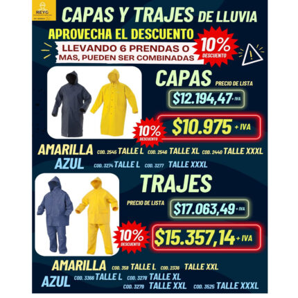 OFERTA RECOMENDADA TRAJES DE LLUVIA